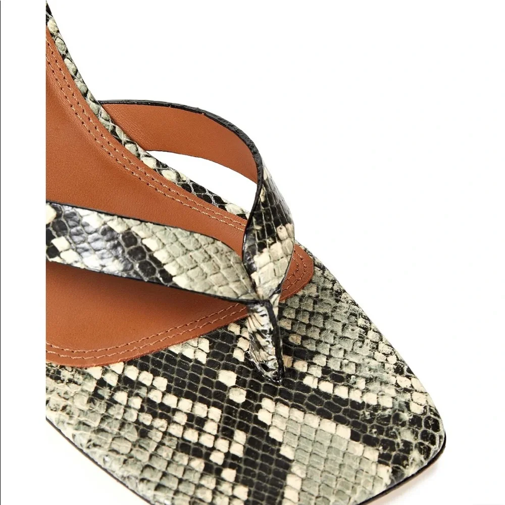 Sandro - Snake-effect leather mules - Picture 8 of 8